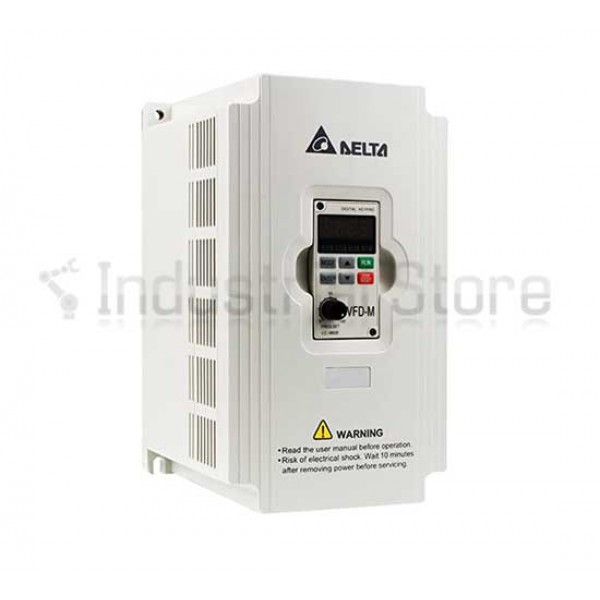 Delta Inverter, 3.7KW, 230V 1-Phase, VFD037M21B, Series VFD-M